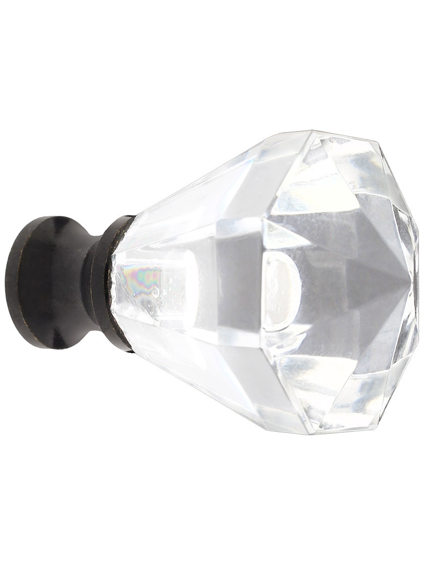 Small LeadFree Octagonal Crystal Knob with Solid Brass Base House of Antique Hardware